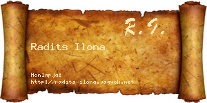 Radits Ilona névjegykártya